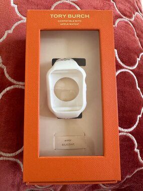 Tory Burch Apple Watch Band 41mm White Silicone Strap The T Monogram TBS0106